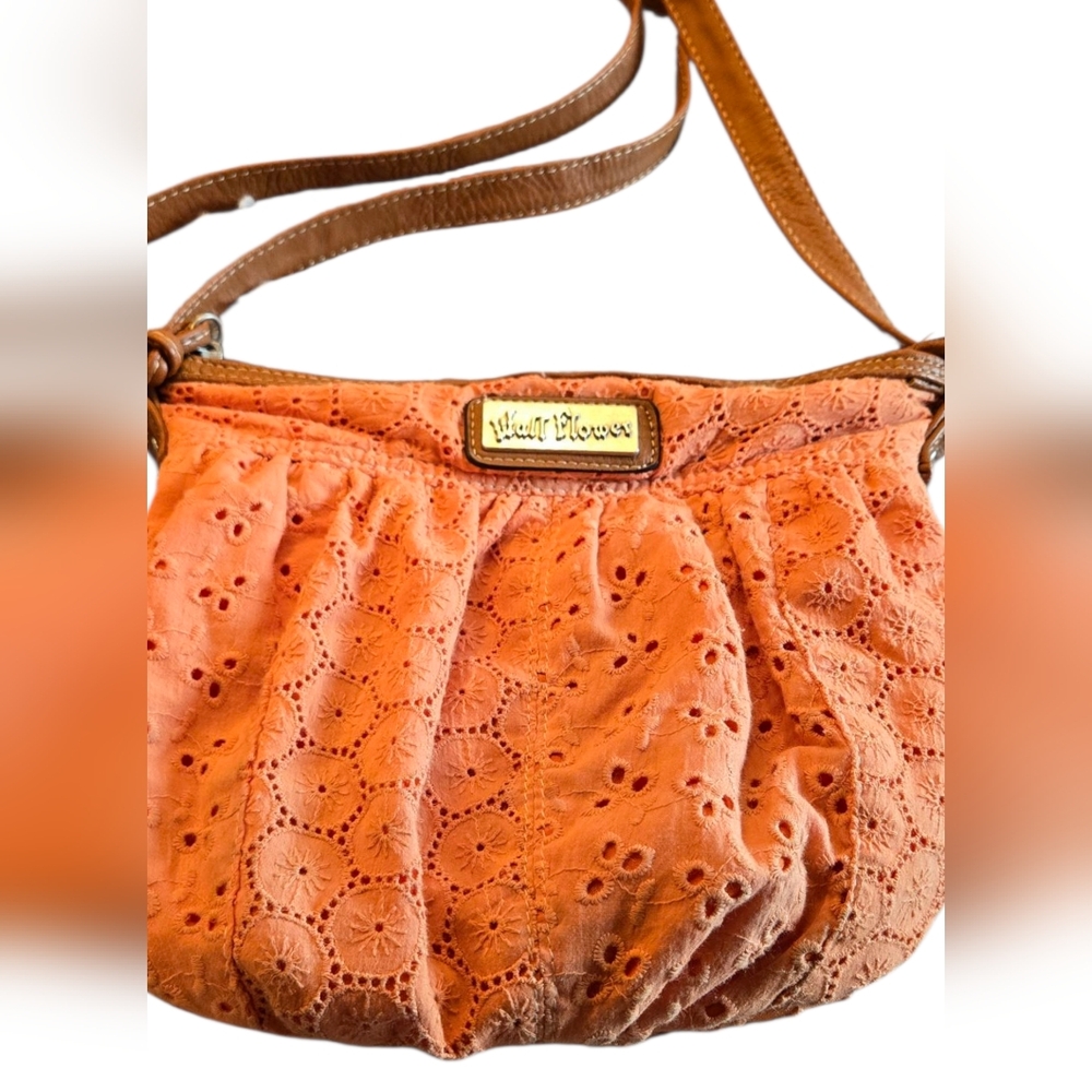 Wall Flower Peach Lace Crossbody Bag